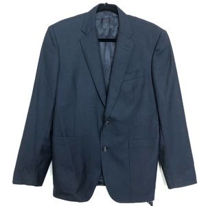 Simon Spurr luxury navy wool blazer suit mens